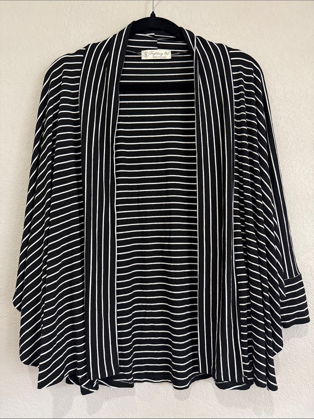 Fighting Eel Black and White Striped Coverup